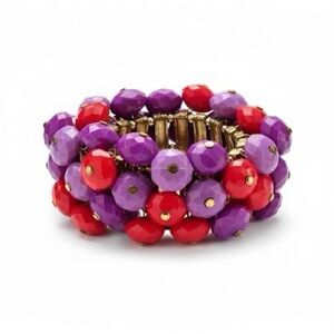 Beaded pink and purple festive Stretch Bracelet